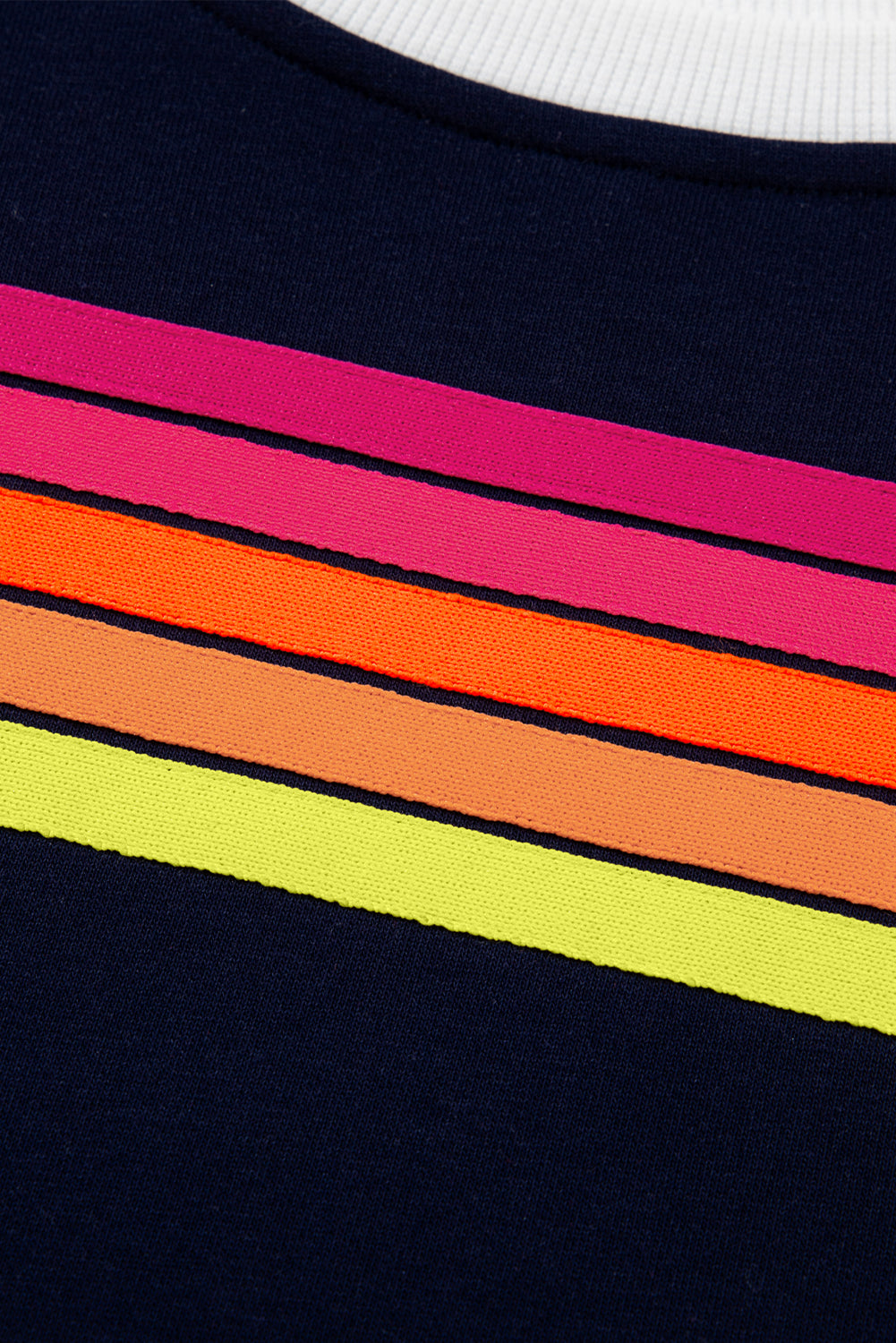 Bluing Striped Varsity Set Long Sleeve Pullover and Shorts Dear-Lover Dropshipping